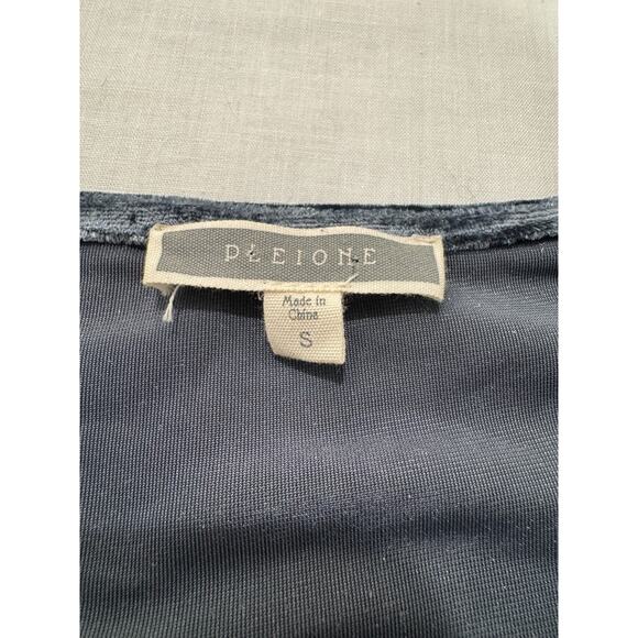 Pleione Blue Velvet Long Sleeve Knot Front Shirt Sz S Dark Fairy Y2K WhimsiGoth - Picture 5 of 7